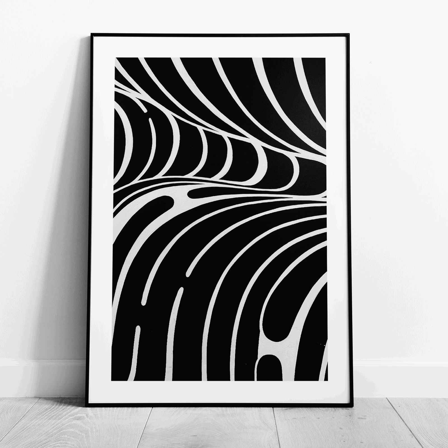 Black & White Abstract Lines - Rolled Poster Wall Art Print - House Prints