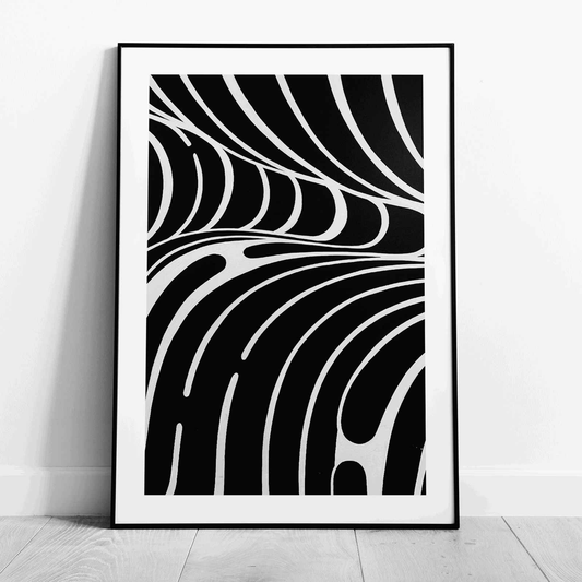 Black & White Abstract Lines - Rolled Poster Wall Art Print - House Prints