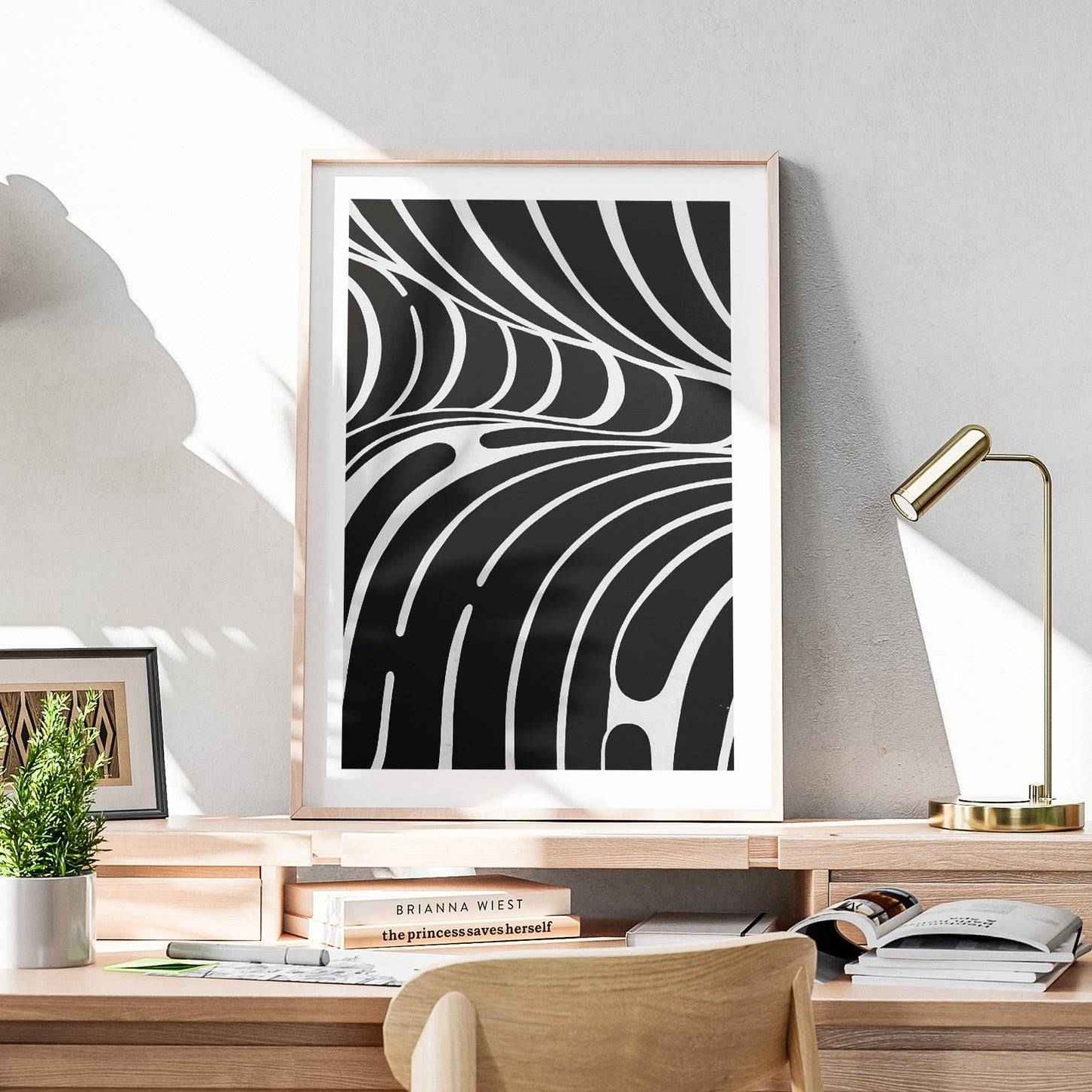 Black & White Abstract Lines - Rolled Poster Wall Art Print - House Prints