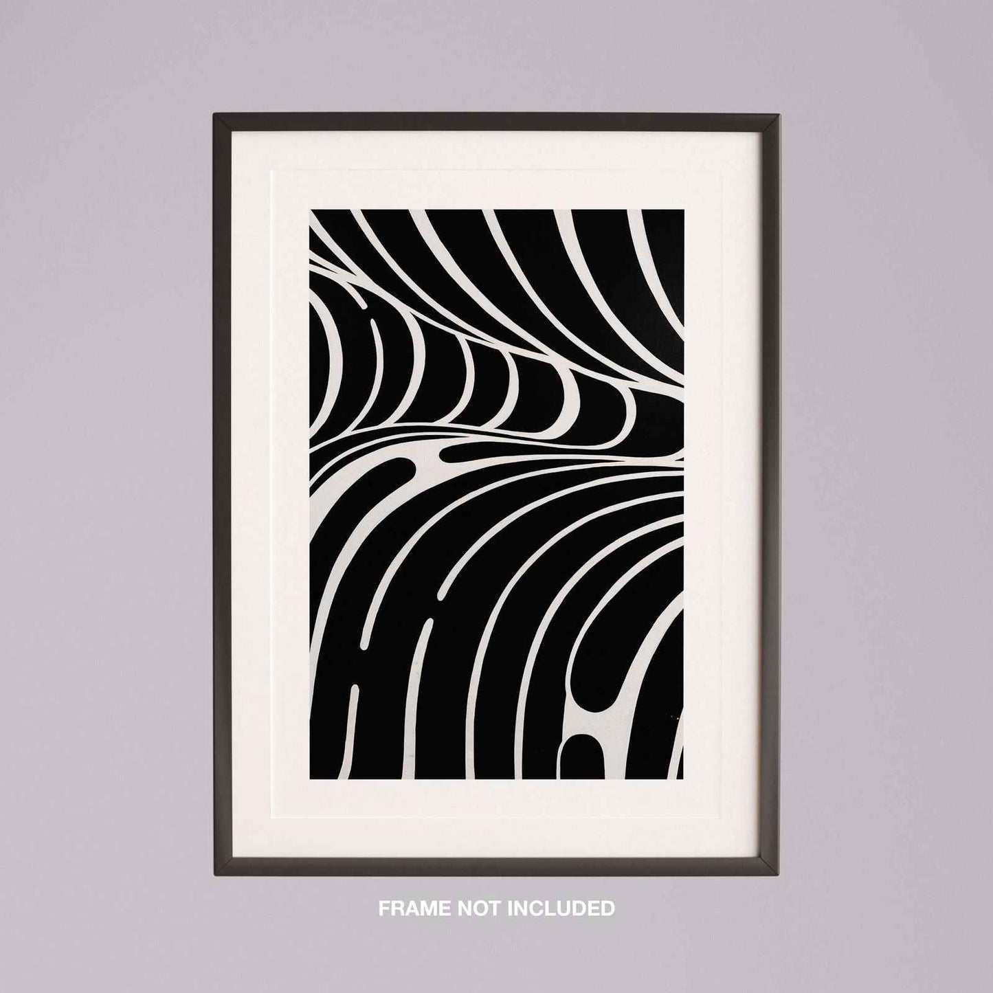 Black & White Abstract Lines - Rolled Poster Wall Art Print - House Prints