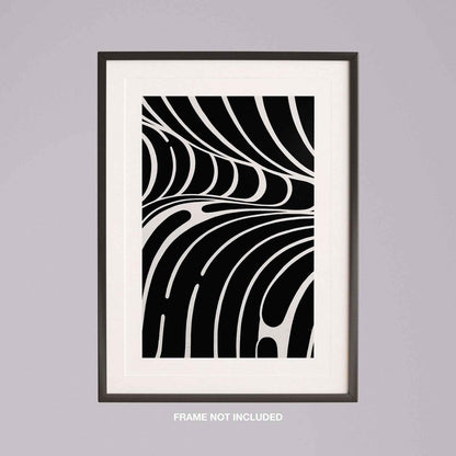 Black & White Abstract Lines - Rolled Poster Wall Art Print - House Prints
