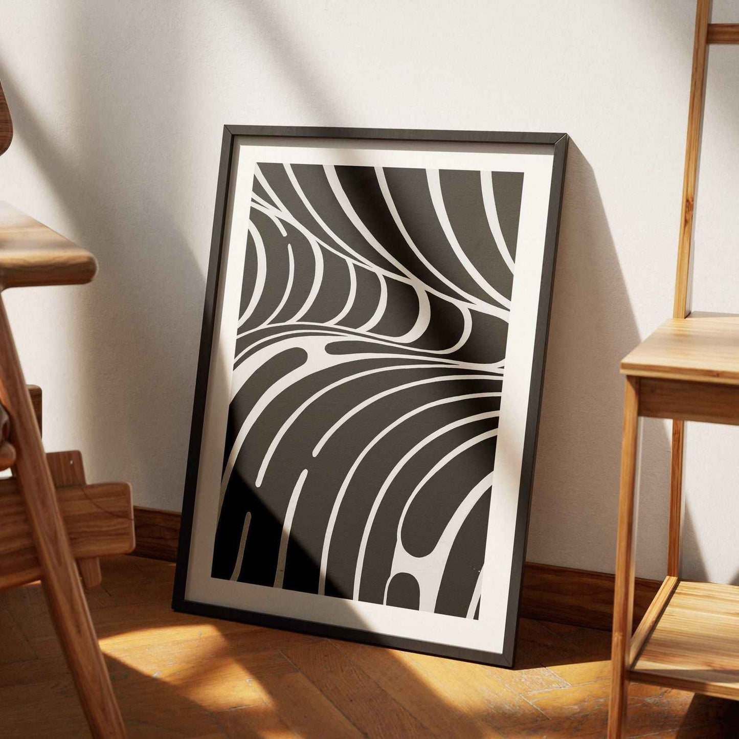 Black & White Abstract Lines - Rolled Poster Wall Art Print - House Prints