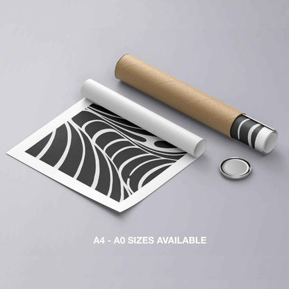 Black & White Abstract Lines - Rolled Poster Wall Art Print - House Prints