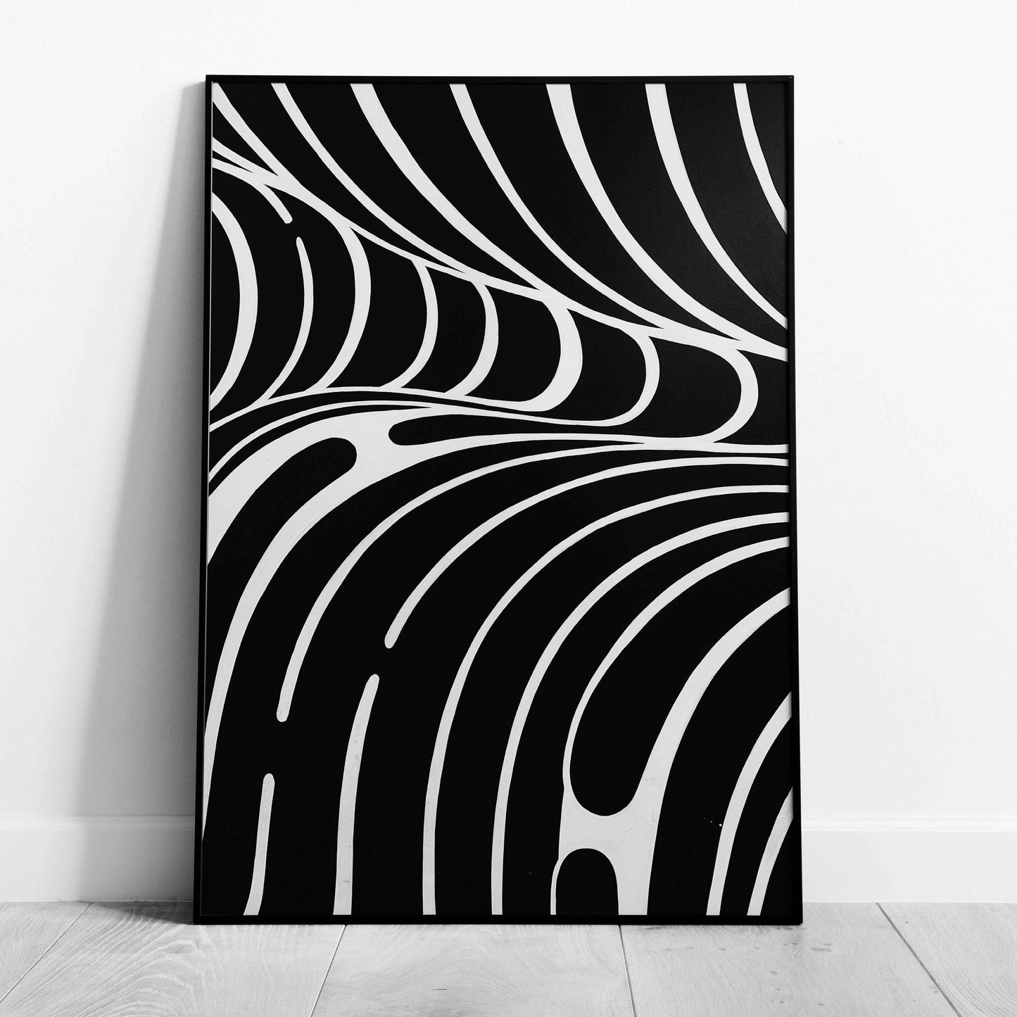 Black & White Abstract Lines - Rolled Poster Wall Art Print - House Prints