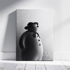 Black & White Christmas Snowman - Framed Canvas Wall Art Print | House Prints