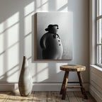 Black & White Christmas Snowman - Framed Canvas Wall Art Print | House Prints