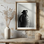 Black & White Christmas Snowman - Rolled Poster Wall Art Print | House Prints