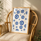 Blue Evil Eye Protection Pattern - Rolled Poster Wall Art Print