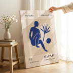 Blue Figure & Botanical Papiers Découpés - Henri Matisse - Framed Canvas Wall Art Print