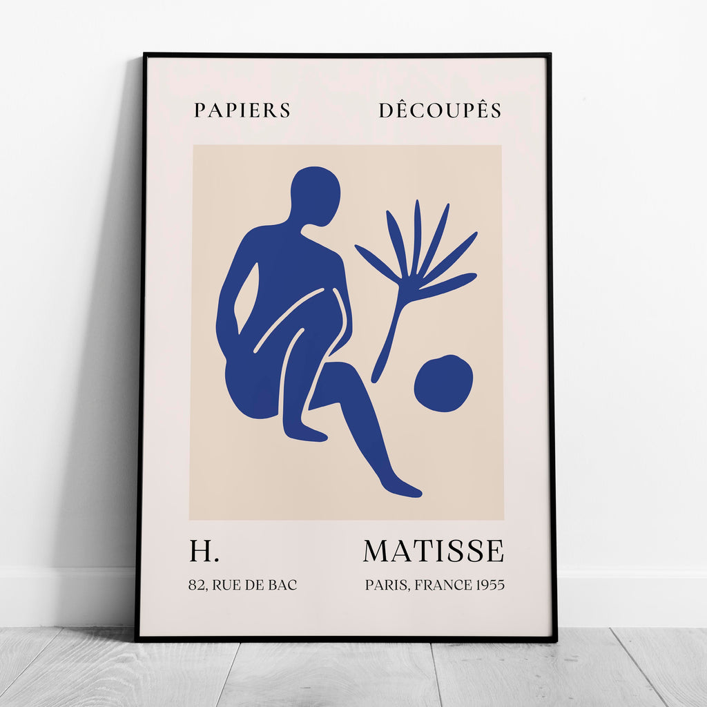 Blue Figure & Botanical Papiers Découpés - Henri Matisse - Rolled Poster Wall Art Print | House Prints