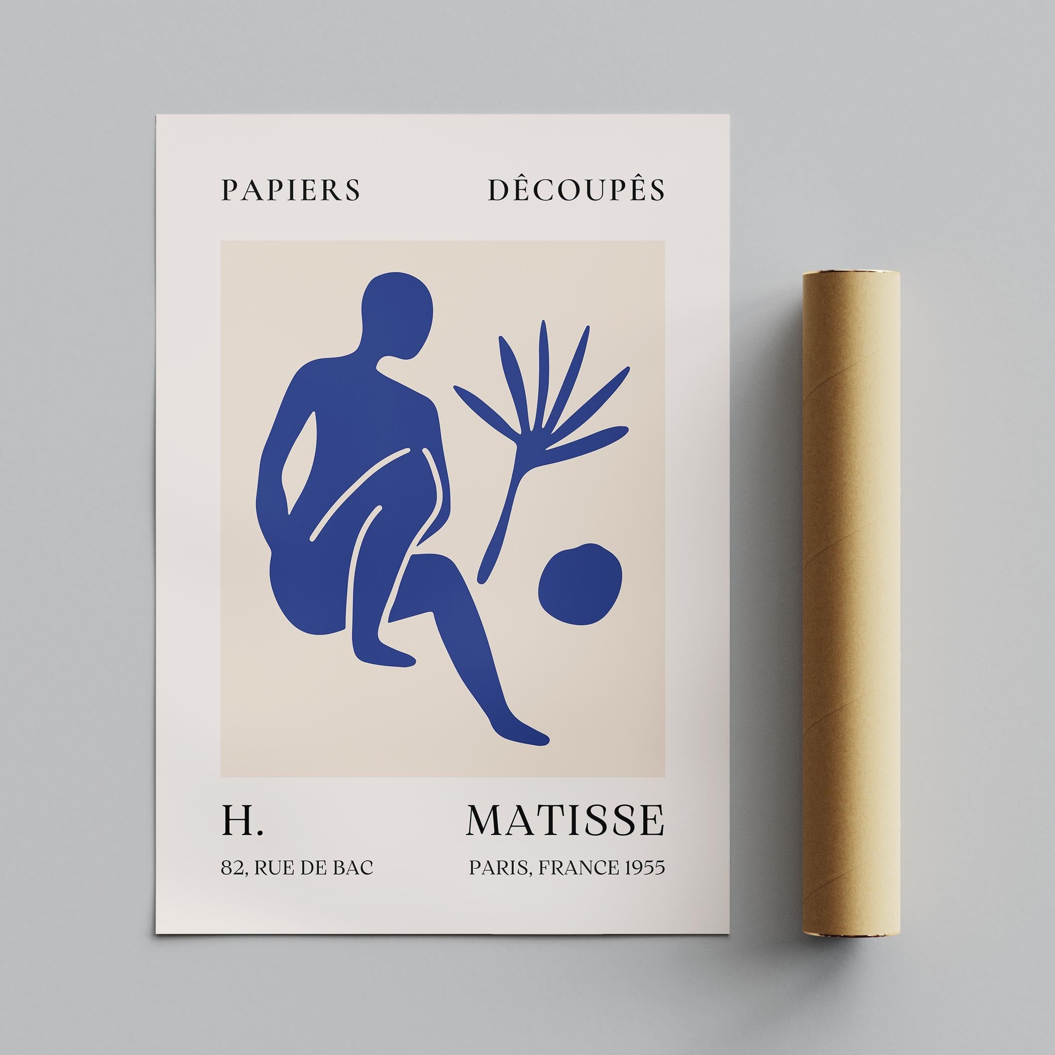 Blue Figure & Botanical Papiers Découpés - Henri Matisse - Rolled Poster Wall Art Print | House Prints