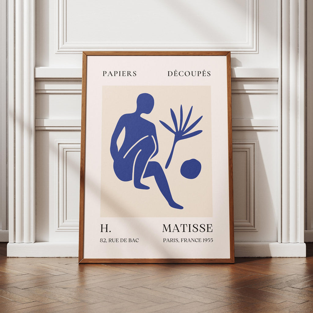Blue Figure & Botanical Papiers Découpés - Henri Matisse - Rolled Poster Wall Art Print | House Prints