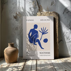 Blue Figure & Botanical Papiers Découpés - Henri Matisse - Framed Canvas Wall Art Print