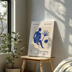 Blue Figure & Botanical Papiers Découpés - Henri Matisse - Framed Canvas Wall Art Print