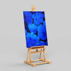 Blue & Black Floral Leaf Pattern - Framed Canvas Wall Art Print | House Prints