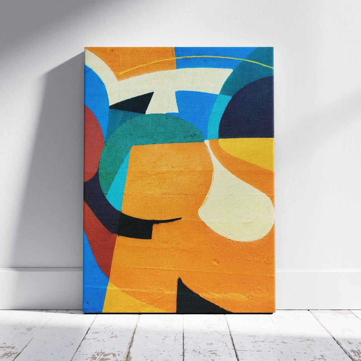 Blue & Orange Modern Street Graffiti - Framed Canvas Wall Art Print | House Prints