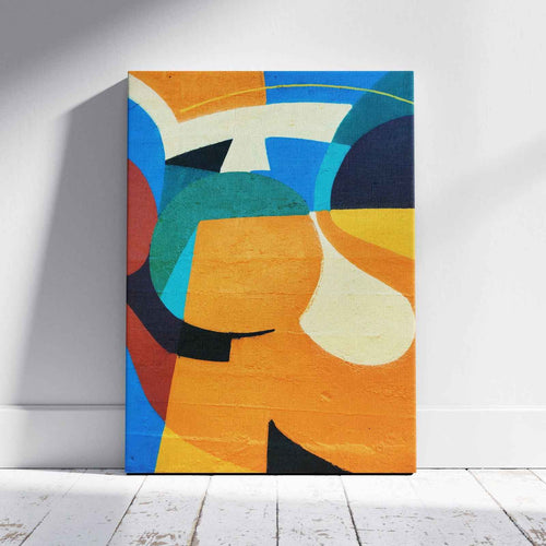 Blue & Orange Modern Street Graffiti - Framed Canvas Wall Art Print | House Prints