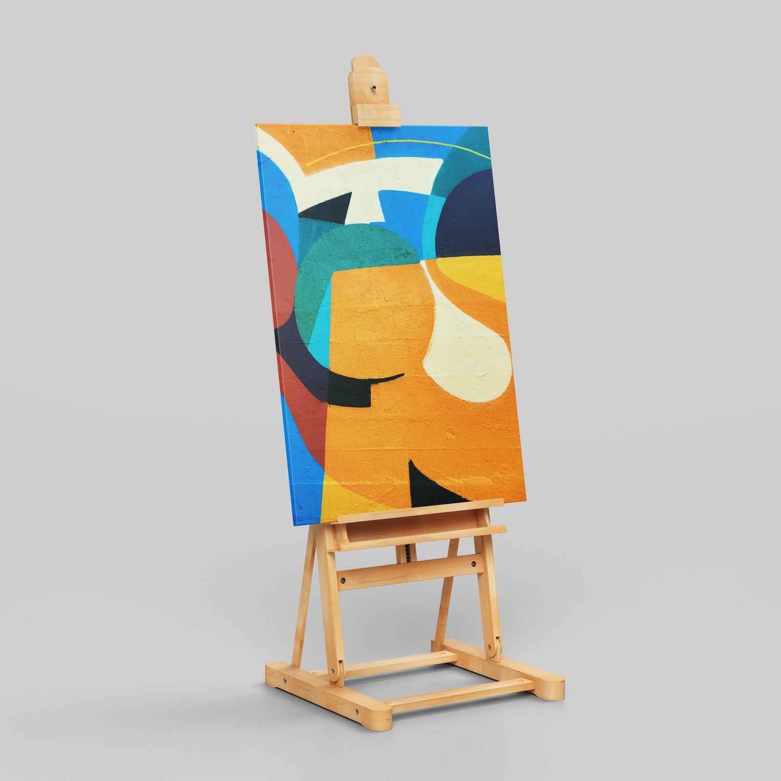 Blue & Orange Modern Street Graffiti - Framed Canvas Wall Art Print | House Prints