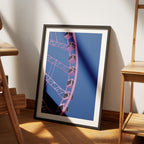 Blue & Pink Fairground Wheel - Rolled Poster Wall Art Print | House Prints