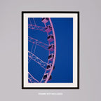 Blue & Pink Fairground Wheel - Rolled Poster Wall Art Print | House Prints