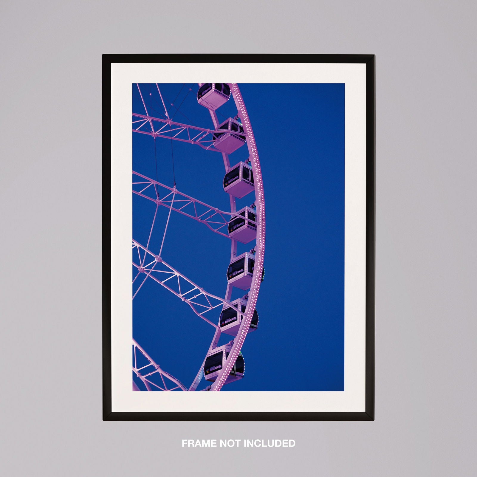 Blue & Pink Fairground Wheel - Rolled Poster Wall Art Print - House Prints