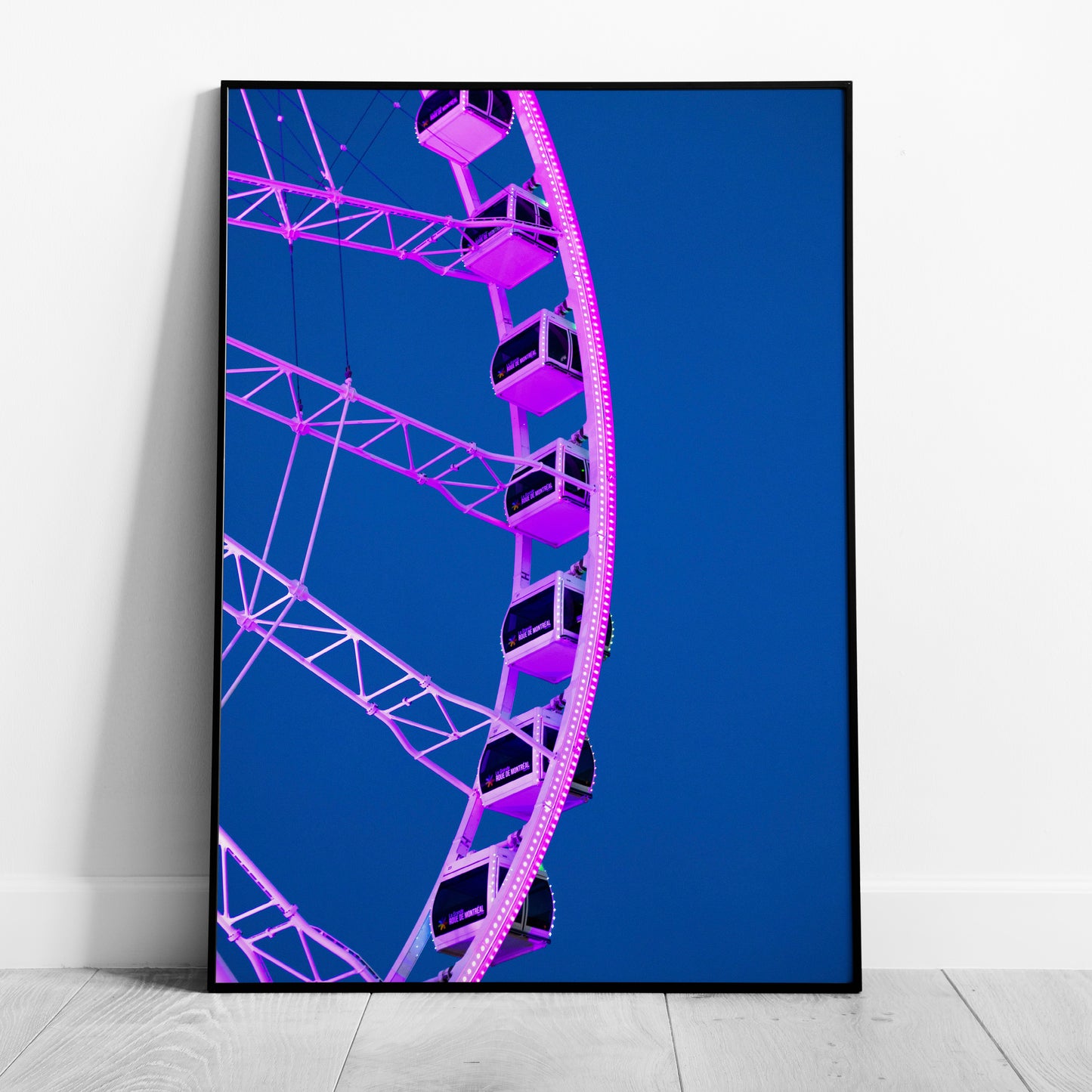 Blue & Pink Fairground Wheel - Rolled Poster Wall Art Print - House Prints