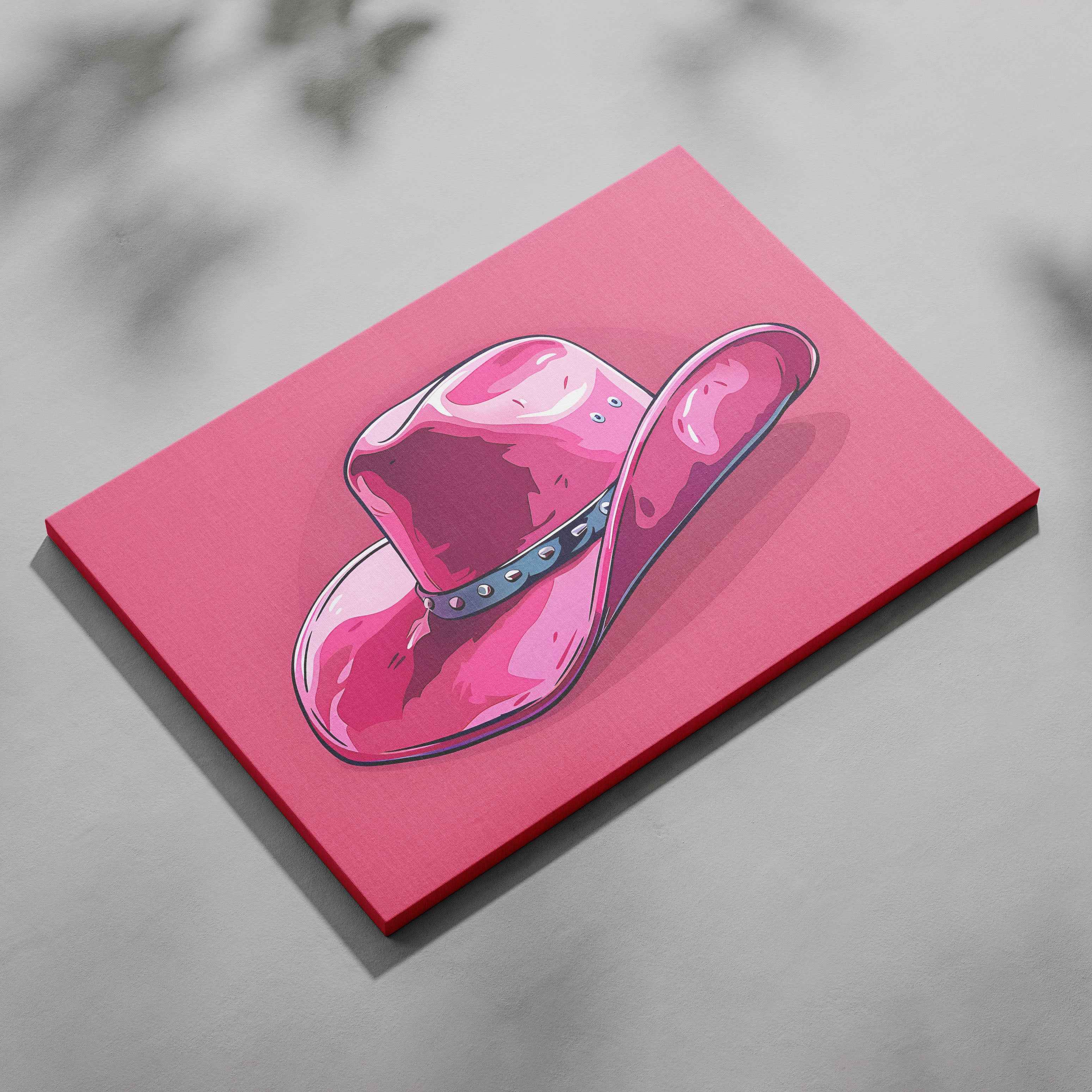 Bold Pink Cowboy Hat - Framed Canvas Wall Art Print | House Prints