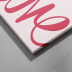 Bold Pink Love Typography Cursive - Framed Canvas Wall Art Print | House Prints