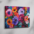 Bold Blooms in Vivid Hues - Framed Canvas Wall Art Print | House Prints