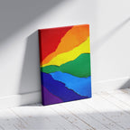 Bright Abstract Rainbow Colours - Framed Canvas Wall Art Print | House Prints