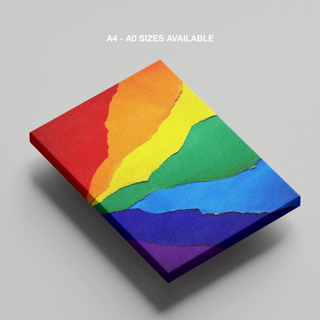 Bright Abstract Rainbow Colours - Framed Canvas Wall Art Print | House Prints