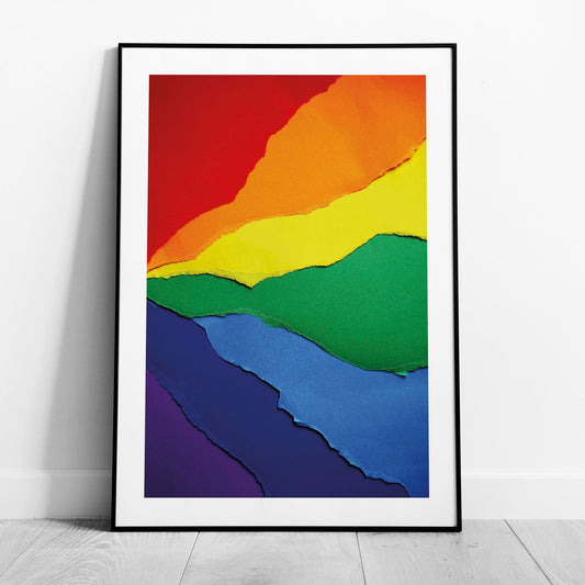 Bright Abstract Rainbow Colours - Rolled Poster Wall Art Print - House Prints