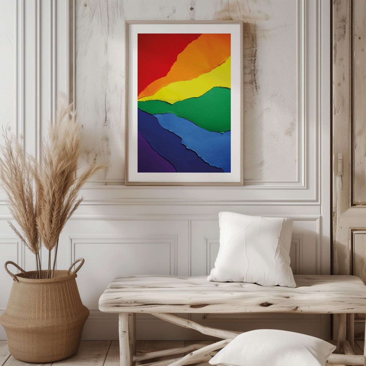 Bright Abstract Rainbow Colours - Rolled Poster Wall Art Print | House Prints