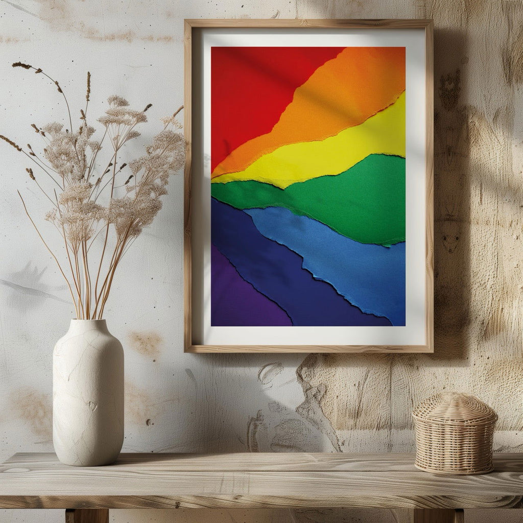 Bright Abstract Rainbow Colours - Rolled Poster Wall Art Print | House Prints