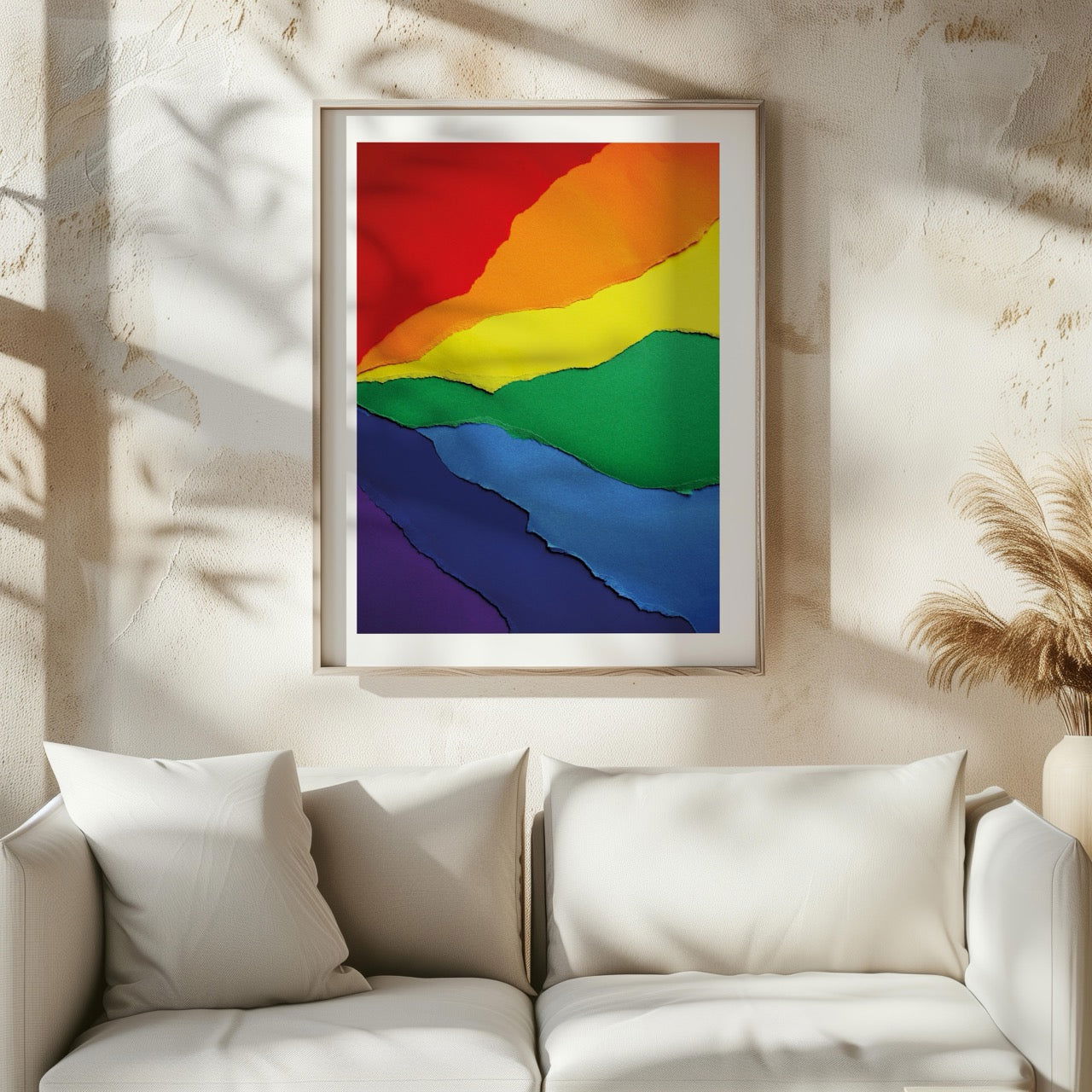 Bright Abstract Rainbow Colours - Rolled Poster Wall Art Print | House Prints