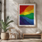 Bright Abstract Rainbow Colours - Rolled Poster Wall Art Print | House Prints