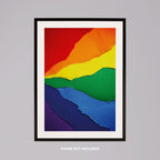 Bright Abstract Rainbow Colours - Rolled Poster Wall Art Print | House Prints