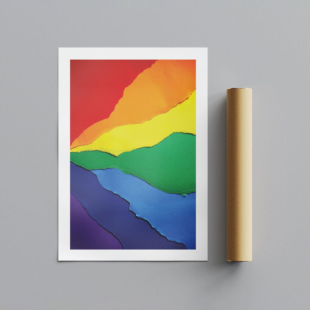 Bright Abstract Rainbow Colours - Rolled Poster Wall Art Print | House Prints