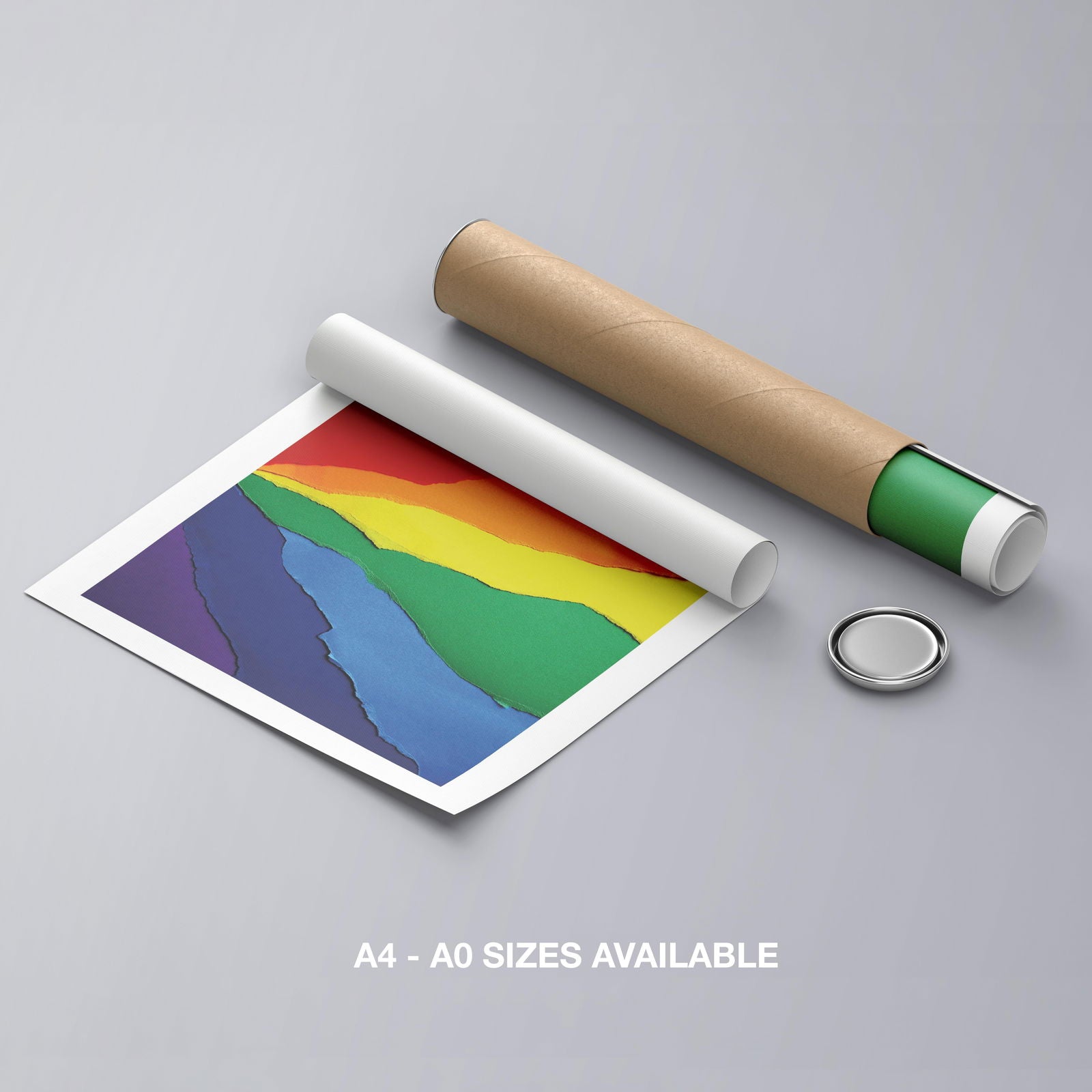 Bright Abstract Rainbow Colours - Rolled Poster Wall Art Print | House Prints