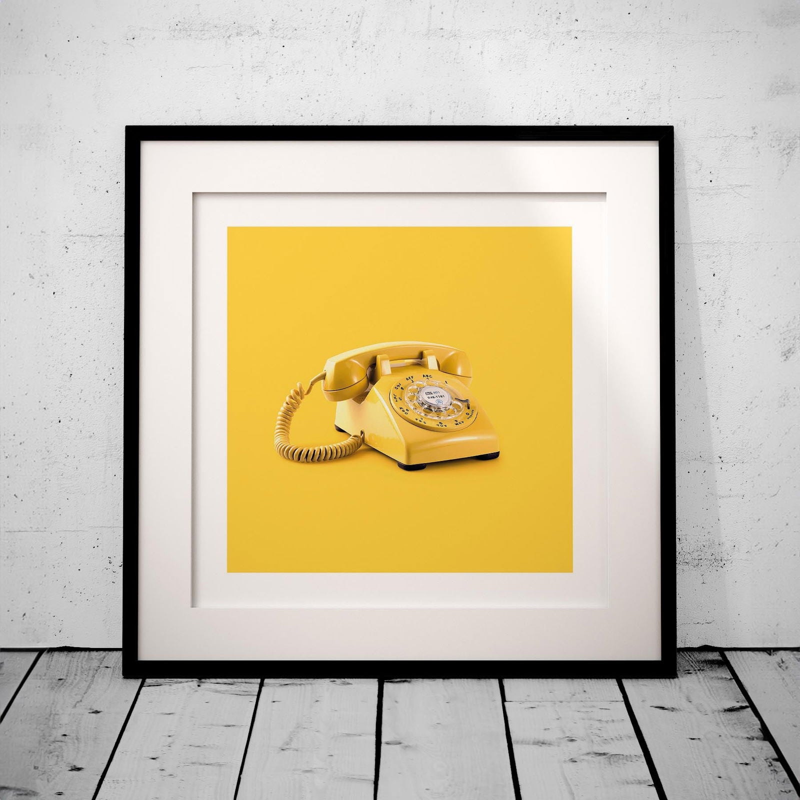 Retro Yellow Telephone Pop Art - Rolled Poster Wall Art Print | House Prints