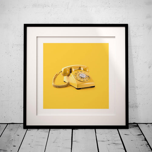 Retro Yellow Telephone Pop Art - Rolled Poster Wall Art Print | House Prints