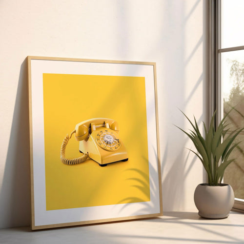 Retro Yellow Telephone Pop Art - Rolled Poster Wall Art Print | House Prints