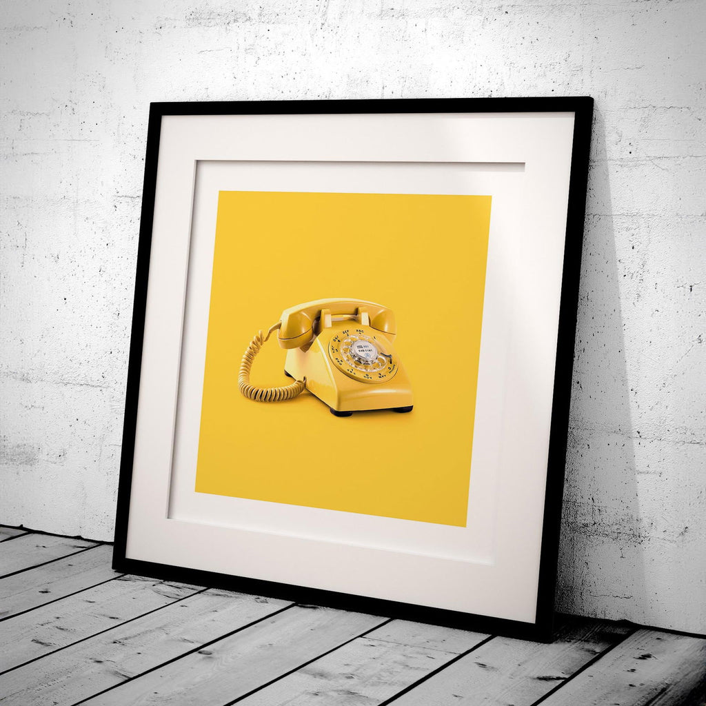 Retro Yellow Telephone Pop Art - Rolled Poster Wall Art Print | House Prints