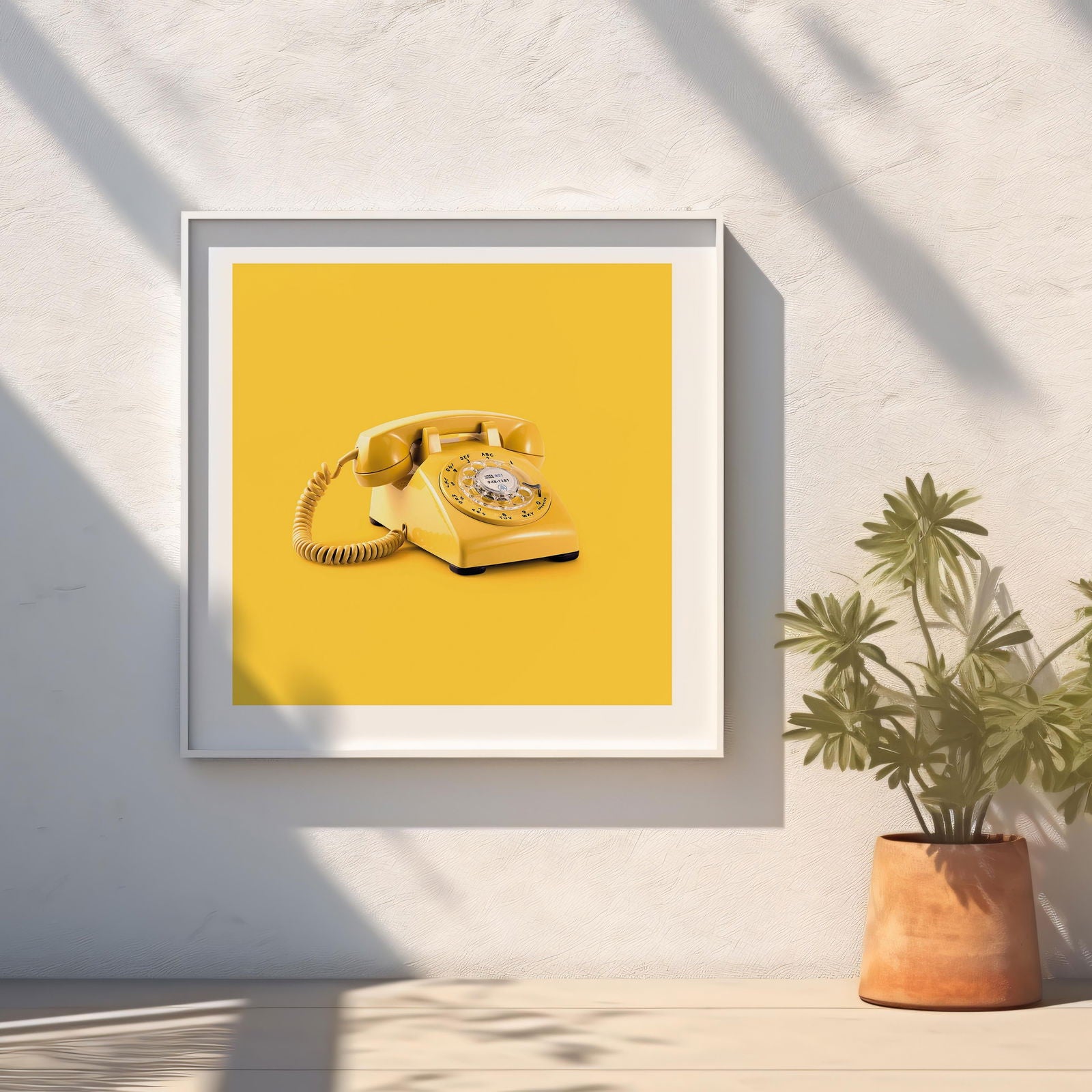 Retro Yellow Telephone Pop Art - Rolled Poster Wall Art Print | House Prints