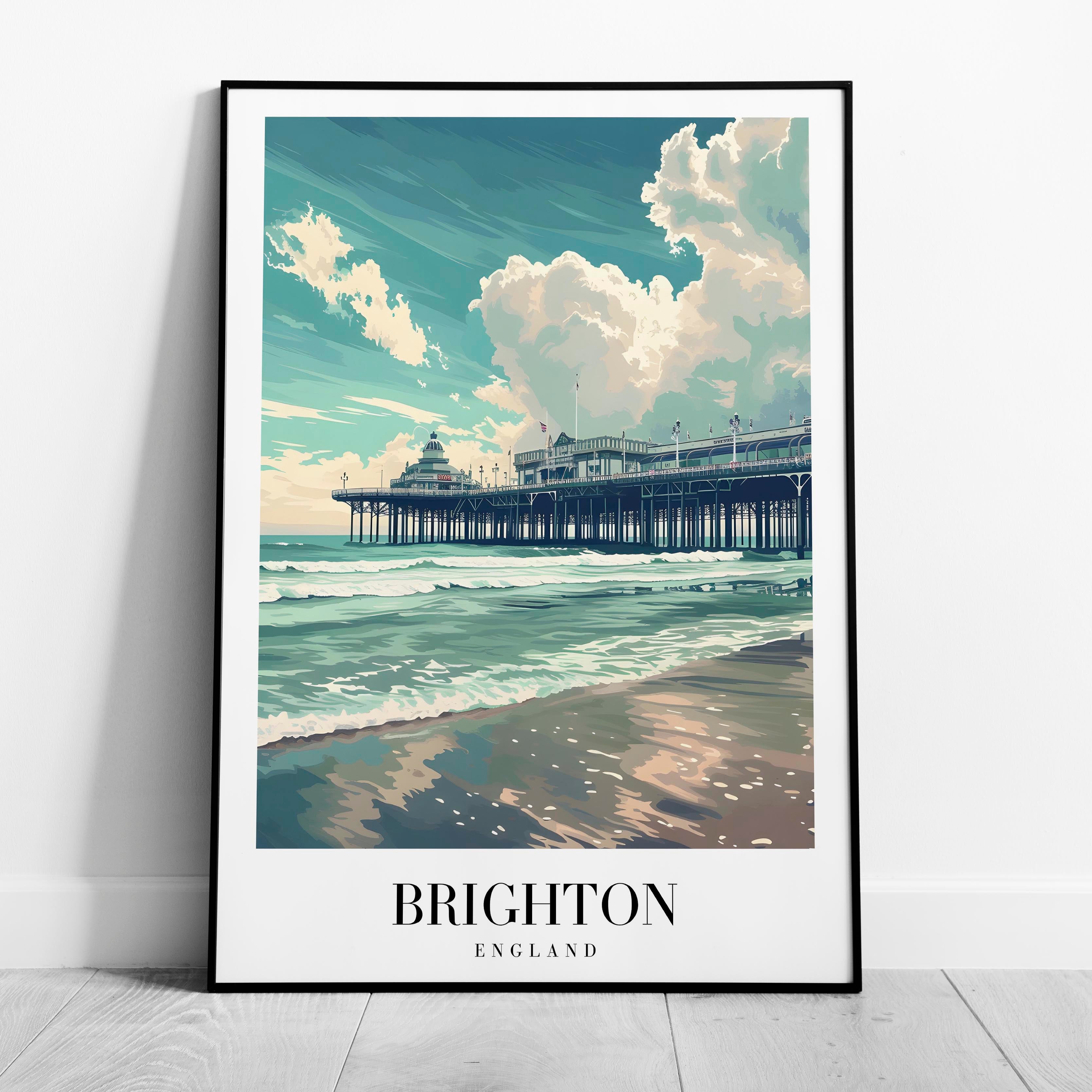 Brighton England UK City Travel Art - Rolled Poster Wall Art Print