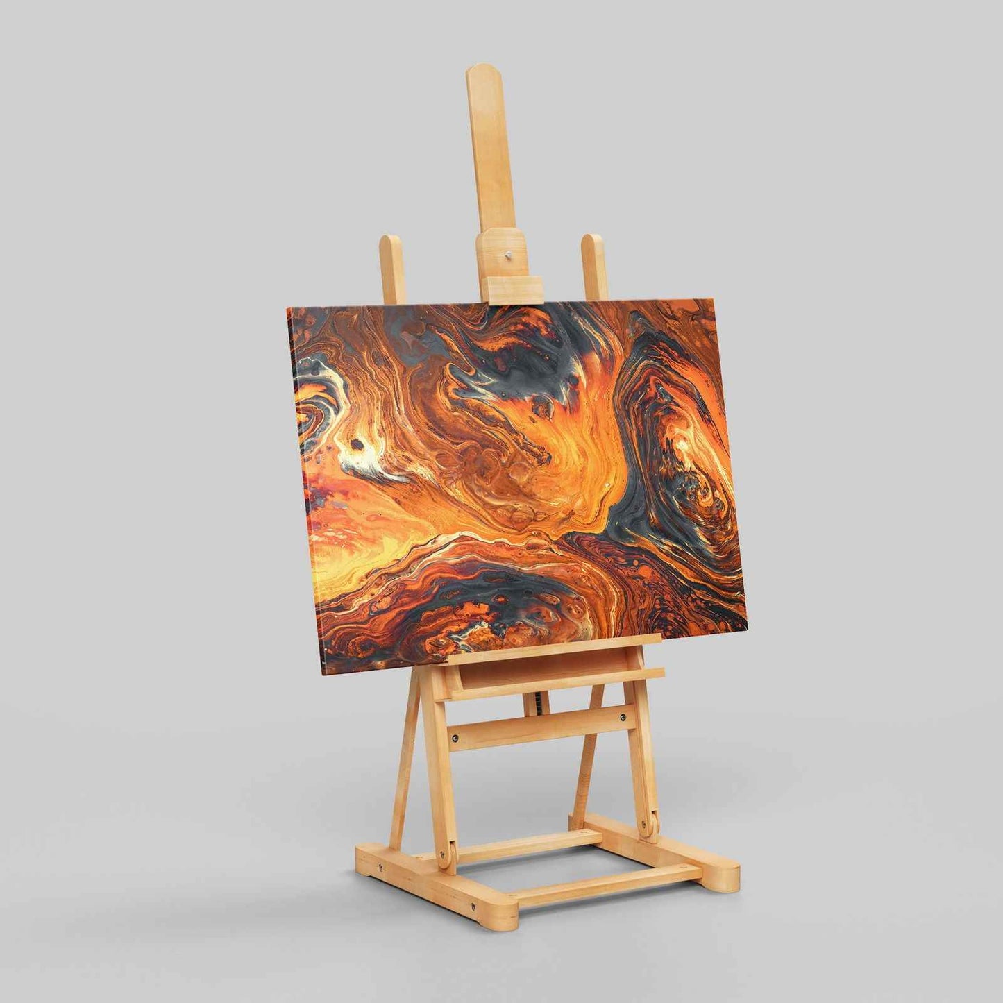 Burnt Orange Abstract Liquid Marble - Framed Canvas Wall Art Print - House Prints