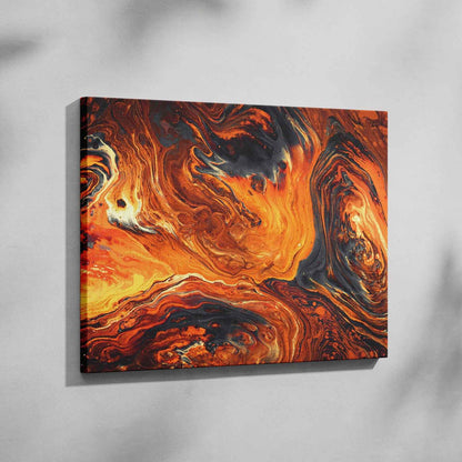 Burnt Orange Abstract Liquid Marble - Framed Canvas Wall Art Print - House Prints