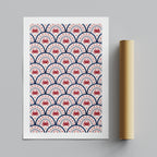 Crab Scallop Pattern - Seta Zakian - Rolled Poster Wall Art Print