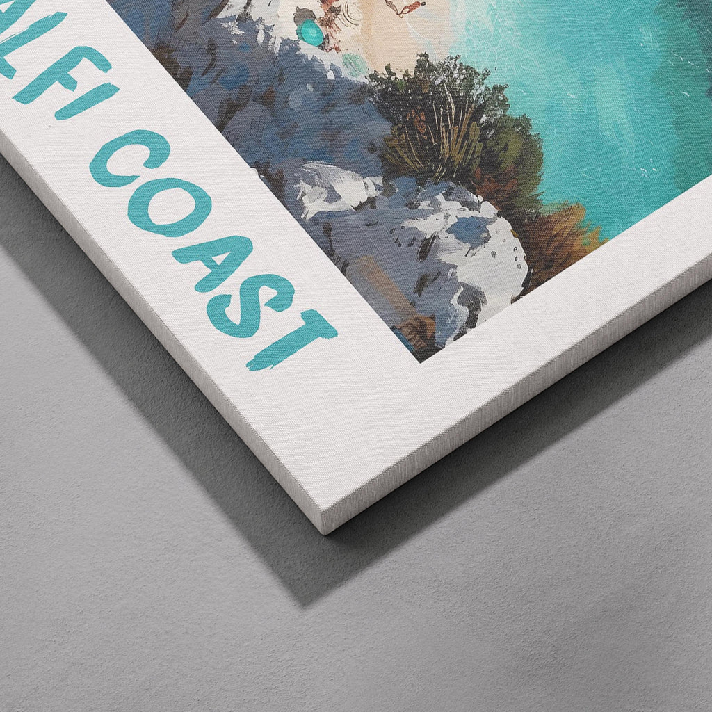 Capri Amalfi Coast World Travel Art - Framed Canvas Wall Art Print