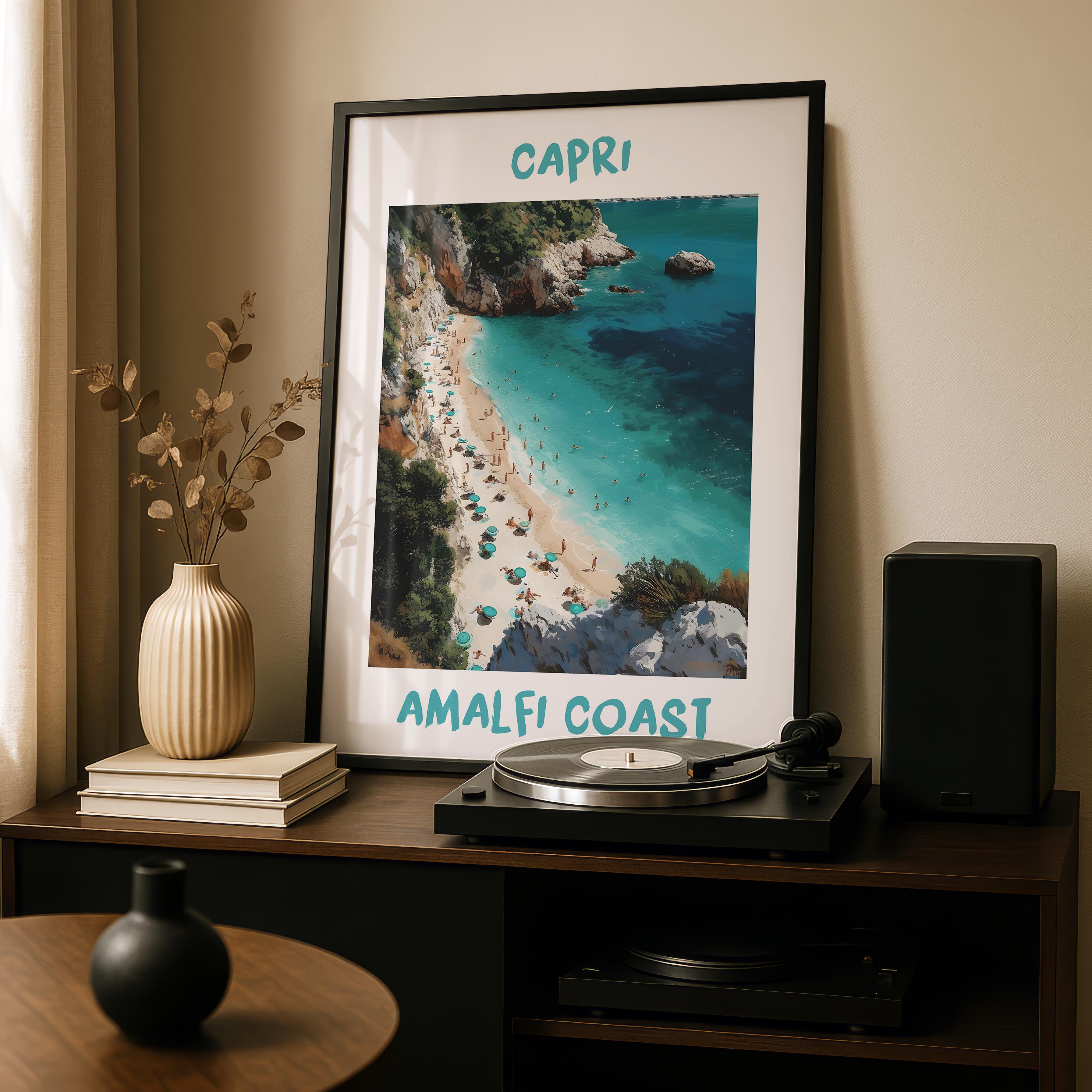 Capri Amalfi Coast World Travel Art - Rolled Poster Wall Art Print